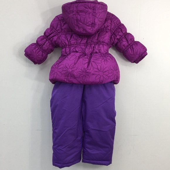 Pink Platinum Purple Daisy Print Coat Bib Set Size 12 M EXCELLENT Condition - Picture 2 of 9